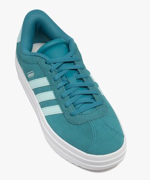 Baskets femme en cuir lisse avec semelle plateforme VL Court bold - Adidas vue5 - ADIDAS - GEMO