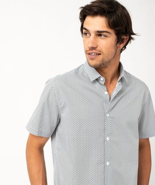 Chemise manches courtes à micro motifs homme vue2 - GEMO (HOMME) - GEMO