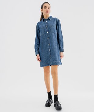 Robe chemise en toile denim femme vue4 - GEMO(FEMME PAP) - GEMO