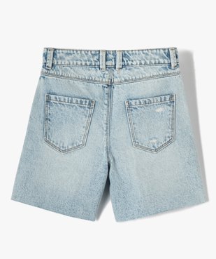 Short fille long en denim aspect usé vue3 - GEMO 4G FILLE - GEMO