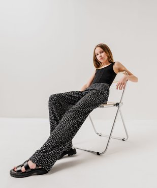 Pantalon fluide à motif fleuris en viscose fille vue5 - GEMO 4G FILLE - GEMO