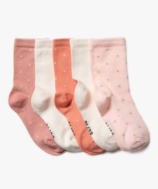 Chaussettes à plumetis bébé fille (lot de 5) vue1 - GEMO 4G BEBE - GEMO