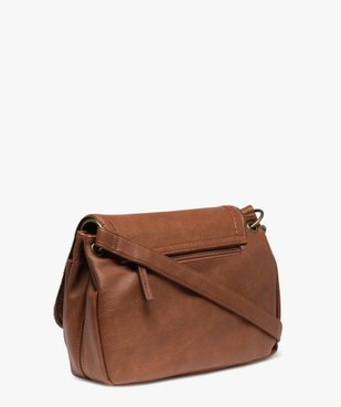 Sac femme forme besace avec détails zippés vue2 - GEMO (ACCESS) - GEMO