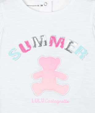 Tee-shirt bébé fille pailleté - LuluCastagnette vue2 - LULUCASTAGNETTE - GEMO