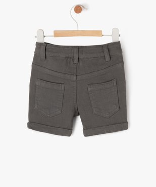 Short slim uni en toile extensible bébé garçon vue4 - GEMO(BEBE DEBT) - GEMO