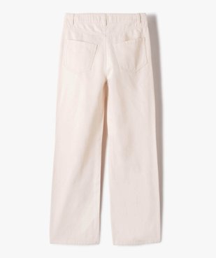 Pantalon en toile coupe large à taille haute fille vue4 - GEMO 4G FILLE - GEMO