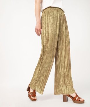 Pantalon large en maille gaufrée scintillante femme vue1 - GEMO(FEMME PAP) - GEMO
