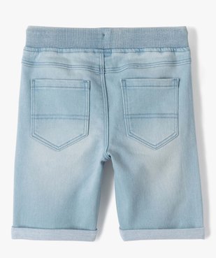 Bermuda en denim avec ceinture en bord-côte garçon vue4 - GEMO (ENFANT) - GEMO