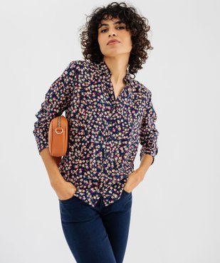 Chemise fluide fleurie à manches retroussables femme vue2 - GEMO(FEMME PAP) - GEMO