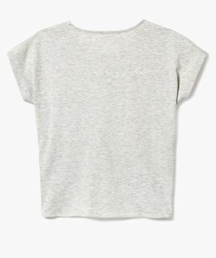 Tee-shirt imprimé avec noeud dans le bas vue2 - GEMO (JUNIOR) - GEMO