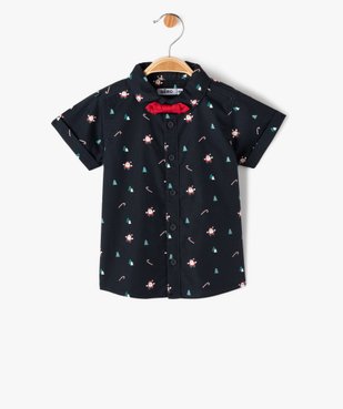 Chemise à manches courtes spécial Noël bébé garçon vue1 - GEMO(BEBE DEBT) - GEMO