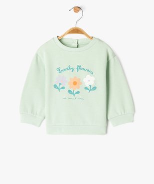 Sweat molletonné bébé fille avec motifs et message vue1 - GEMO 4G BEBE - GEMO