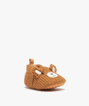 Chaussons de naissance bébé garçon ourson en tricot  vue1 - GEMO 4G BEBE - GEMO