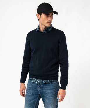 Pull homme à col rond en coton vue1 - GEMO (HOMME) - GEMO