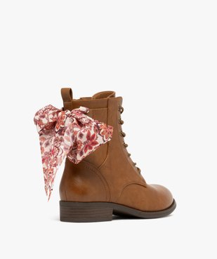 Bottines femme à lacets et à zip avec foulard fantaisie vue5 - GEMO (CASUAL) - GEMO