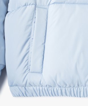 Parka fille matelassée avec col montant en tissu déperlant vue3 - GEMO 4G FILLE - GEMO