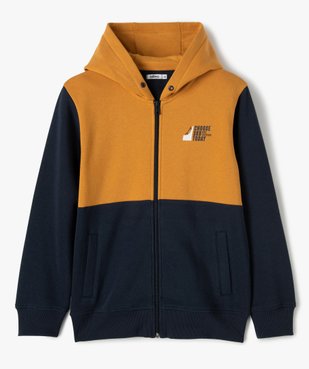 Sweat garçon zippé bicolore à capuche  vue2 - GEMO (ENFANT) - GEMO