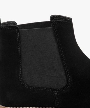 Boots fille unies en suédine style Chelsea vue6 - GEMO (ENFANT) - GEMO