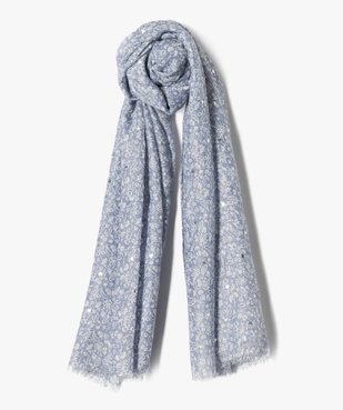 Foulard fleuri à cœurs brillants femme vue1 - GEMO 4G FEMME - GEMO