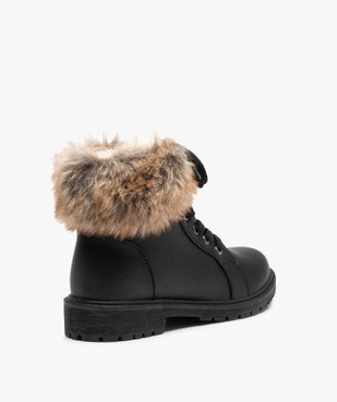 Boots fourrées femme col peluche et fermeture lacets vue4 - VALENTINA BALDANO - GEMO