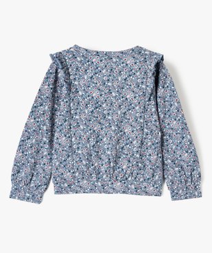 Sweat fille fleuri à épaules volantées - LuluCastagnette vue3 - LULUCASTAGNETTE - GEMO