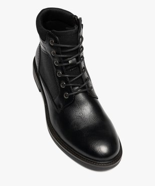 Boots homme casual à lacets avec col moussé vue6 - URBAN STEPS - GEMO