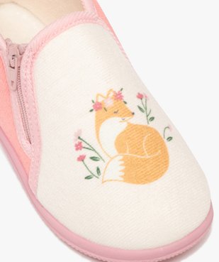 Chaussons fille boots à zip jolie fleur  vue6 - GEMO 4G FILLE - GEMO