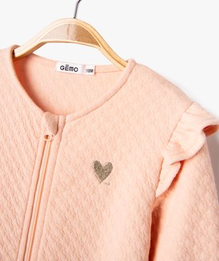 Sweat zippé avec volants sur les épaules bébé fille vue2 - GEMO(BEBE DEBT) - GEMO