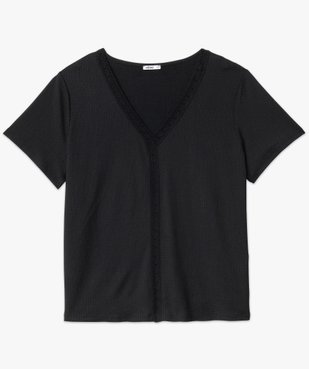 Tee-shirt à manches courtes et col V femme grande taille vue4 - GEMO (G TAILLE) - GEMO