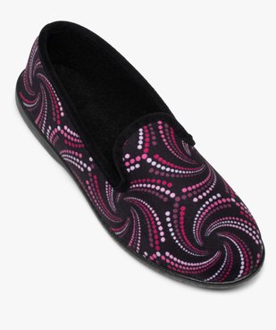 Chaussons charentaises en velours ras imprimé femme vue5 - G'FLEX - GEMO