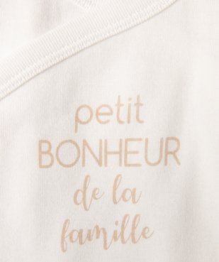 Body manches longues et fermeture devant croisée bébé (lot de 3) vue3 - GEMO 4G BEBE - GEMO