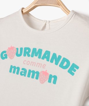 Tee-shirt manches courtes loose à message bébé fille vue2 - GEMO(BEBE DEBT) - GEMO