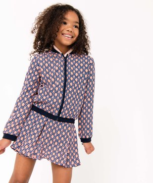 Veste fille zippée en viscose imprimée vue1 - GEMO (ENFANT) - GEMO