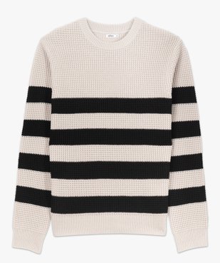 Pull rayé en grosse maille homme vue4 - GEMO (HOMME) - GEMO