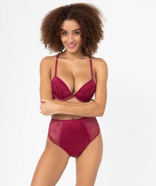 Soutien-gorge corbeille en dentelle avec brides croisées dans le dos vue3 - GEMO(HOMWR FEM) - GEMO