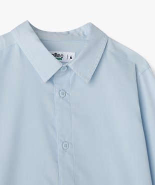 Chemise unie à manches longues garçon vue2 - GEMO 4G GARCON - GEMO