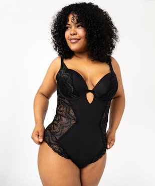 Body microfibre, tulle et dentelle femme grande taille vue5 - GEMO(HOMWR FEM) - GEMO