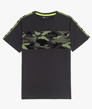 Tee-shirt garçon avec motif camouflage sur le buste vue1 - GEMO (JUNIOR) - GEMO