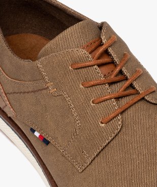 Derbies homme unis style denim à lacets ronds cirés vue6 - GEMO(URBAIN) - GEMO