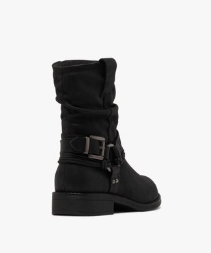 Boots femme en suédine avec bride style cavalière vue5 - GEMO (CASUAL) - GEMO