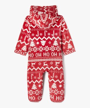 Surpyjama à capuche en velours fin motif Noël bébé vue3 - GEMO(BEBE DEBT) - GEMO