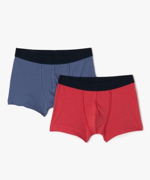 Boxers en coton stretch avec inscription fantaisie garçon (lot de 2) vue1 - GEMO 4G GARCON - GEMO