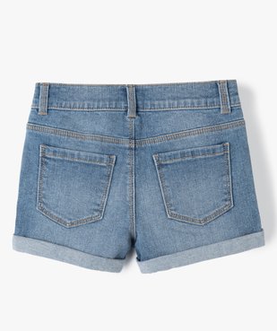 Short en jean extensible à revers fille vue3 - GEMO 4G FILLE - GEMO