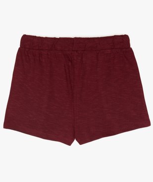 Short fille en coton souple à taille élastiquée vue2 - GEMO (JUNIOR) - GEMO