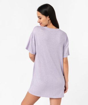 Chemise de nuit à manches courtes en maille douce femme vue3 - GEMO(HOMWR FEM) - GEMO