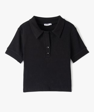 Polo fille à manches courtes avec col chemise vue1 - GEMO (JUNIOR) - GEMO