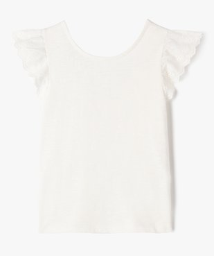 Tee-shirt manches courtes en broderie anglaise et dos fantaisie fille vue1 - GEMO (ENFANT) - GEMO