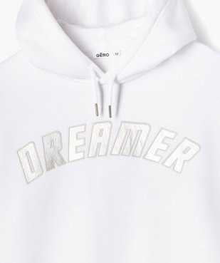 Sweat à capuche avec inscription brodée fille vue3 - GEMO (JUNIOR) - GEMO