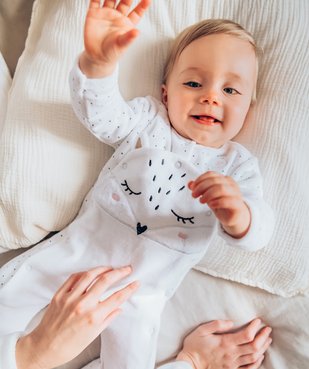 Pyjama ouverture devant avec motif chat bébé fille vue6 - GEMO 4G BEBE - GEMO