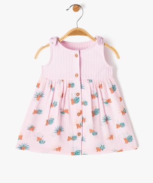 Ensemble 2 pièces bébé fille robe et culotte en coton vue2 - GEMO(BB COUCHE) - GEMO